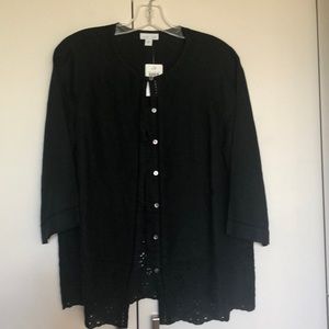 J Jill black linen lightweight jacket